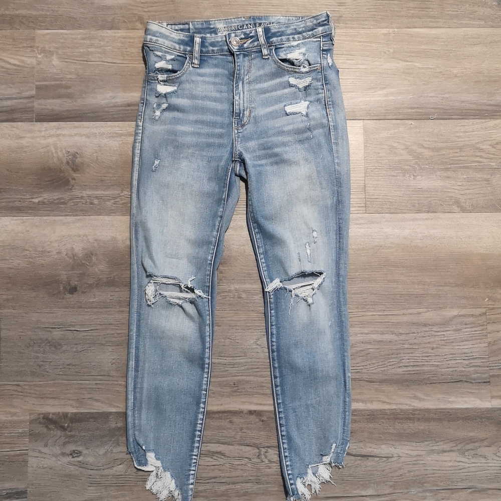 american eagle, us 6 regular, light blue wash